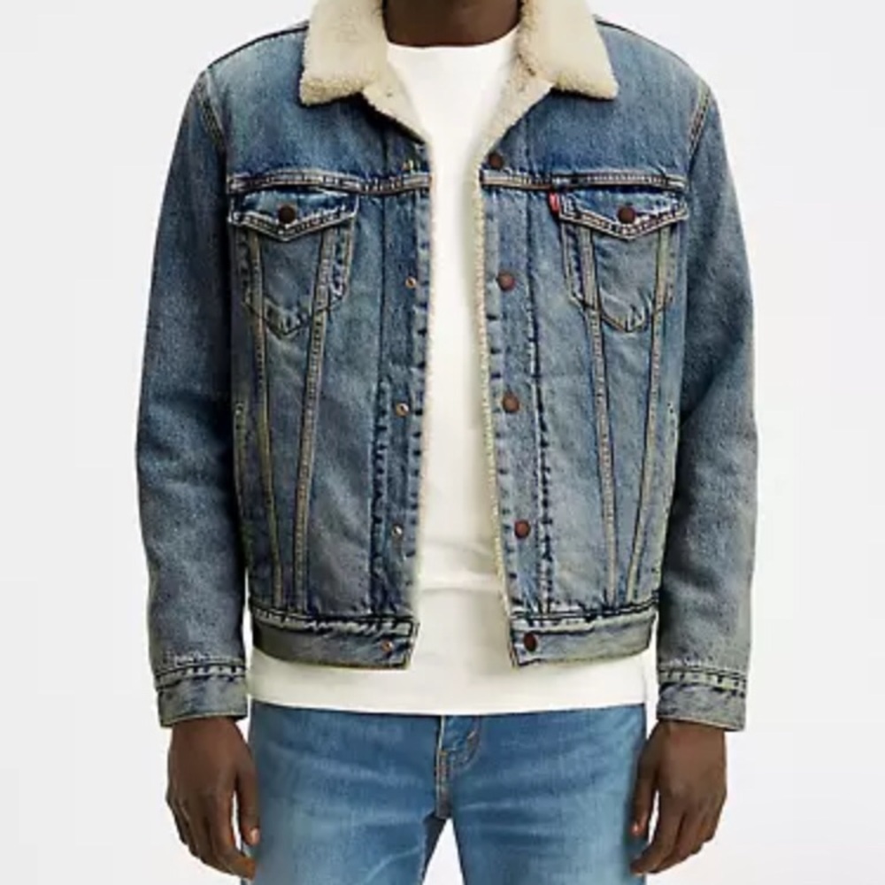 Levi sherpa lined trucker jacket